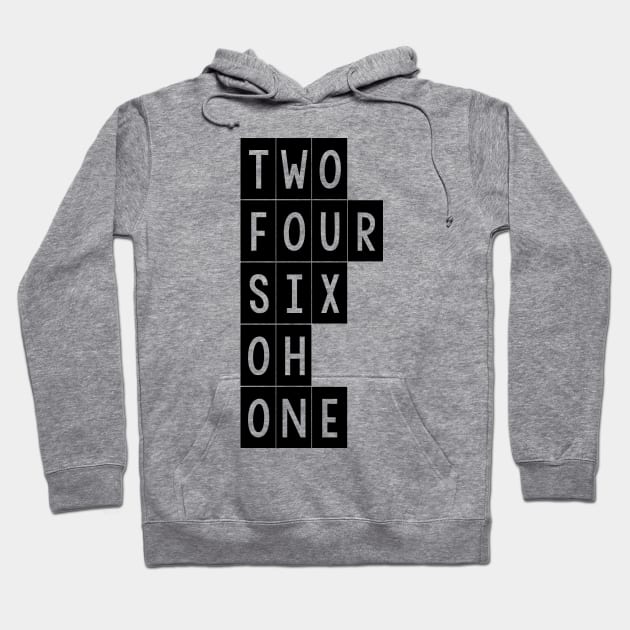 Two Four Six Oh One Hoodie by byebyesally